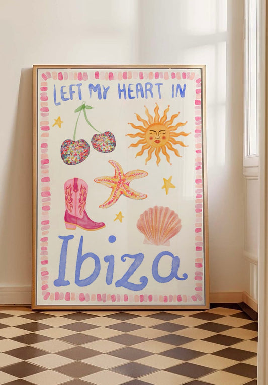 LEFT MY HEART IN IBIZA ART PRINT