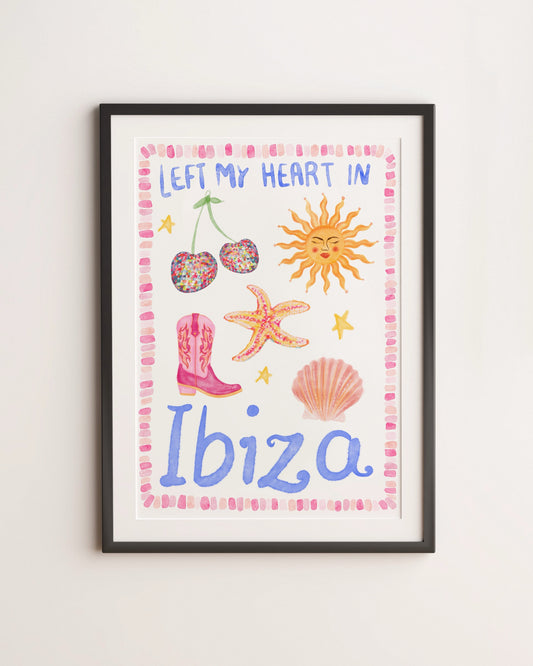 LEFT MY HEART IN IBIZA ART PRINT
