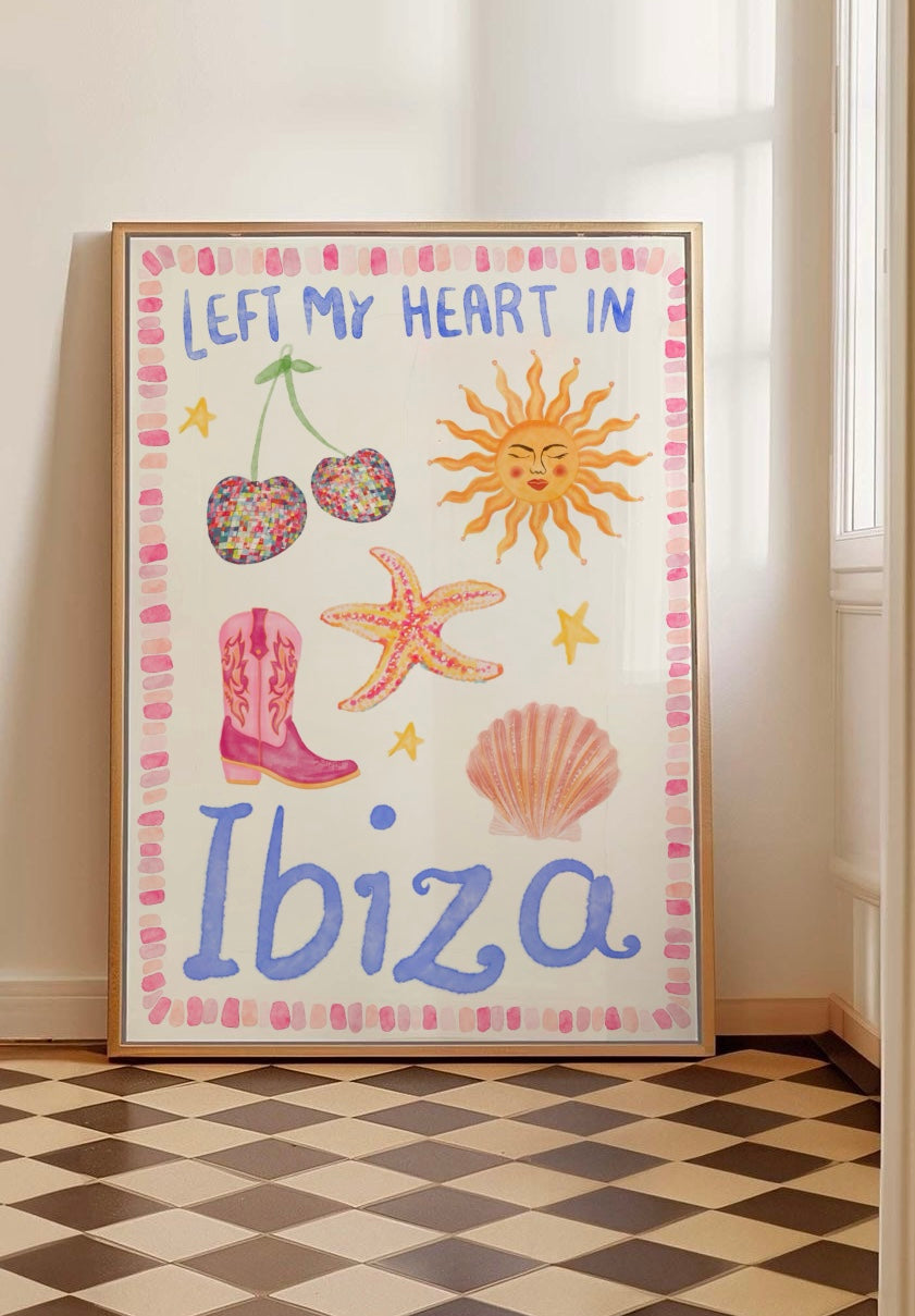 LEFT MY HEART IN IBIZA ART PRINT